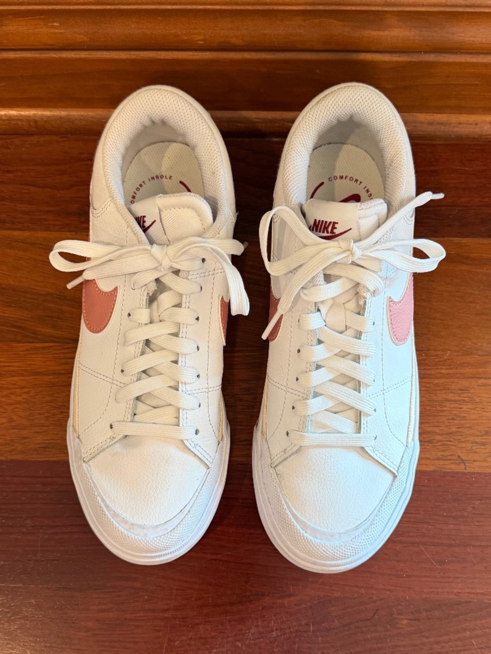Nike Court Legacy Lift Women's Sneakers White/Red Stardust-Guava, Size 8 - Picture 5 of 10